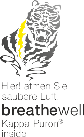 Grafik: Kappa Puron Tiger: Hier! atmen Sie saubere Luft. breathewell Kappa Puron inside